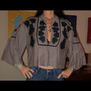 Free People embroidered blouse